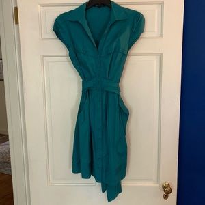 Nanette Lepore Teal “Ring My Bell” Shirtdress